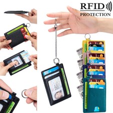Men Women's Slim Minimalist Wallet Front Pocket RFID Blocking Credit Card Holder