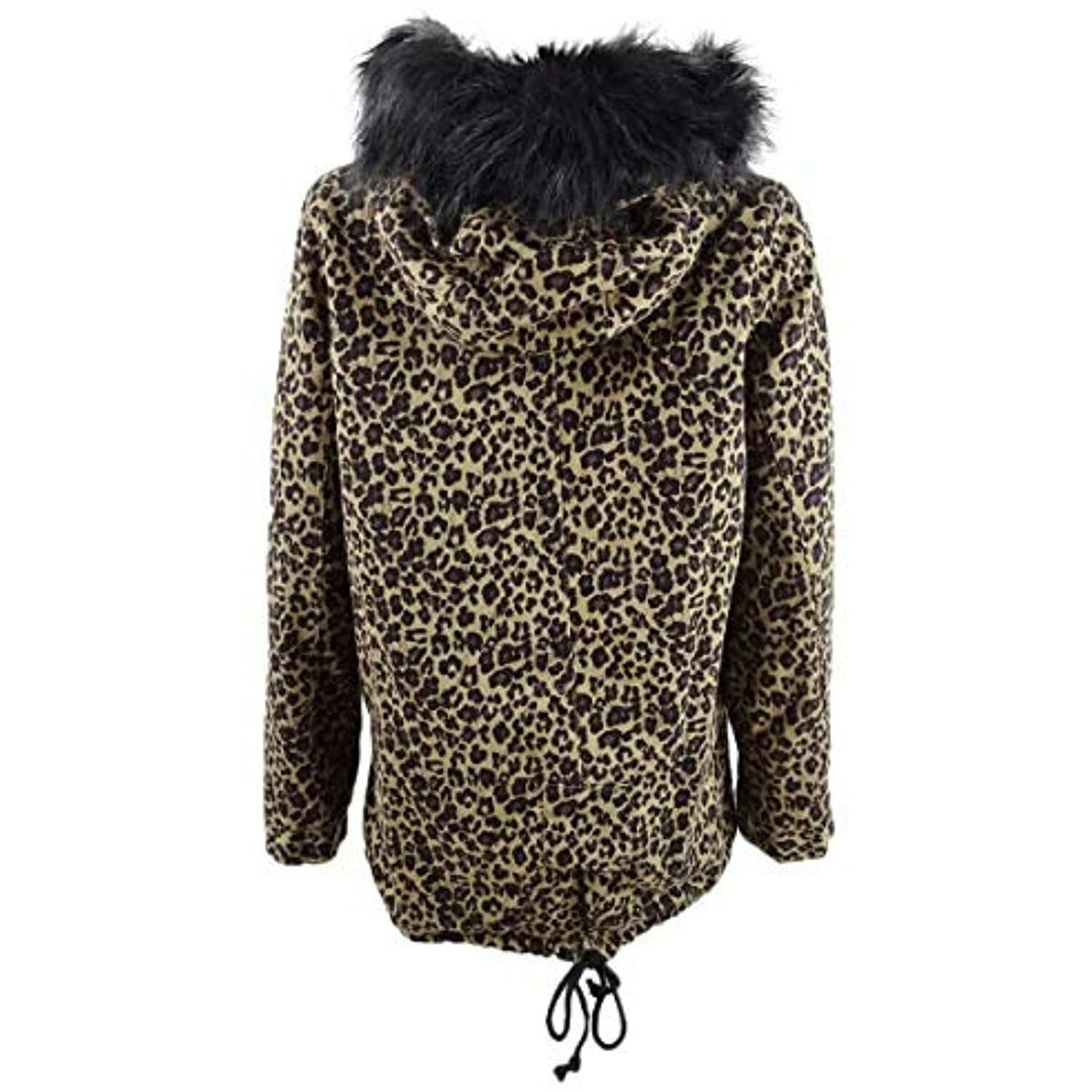Jou Jou Juniors' Leopard-Print Faux Fur Lined Hooded Jacket, Brown, Size XS, NwT Jou Jou Juniors' Leopard-Print Faux Fur Lined Hooded Jacket, Brown, Size XS, NwT