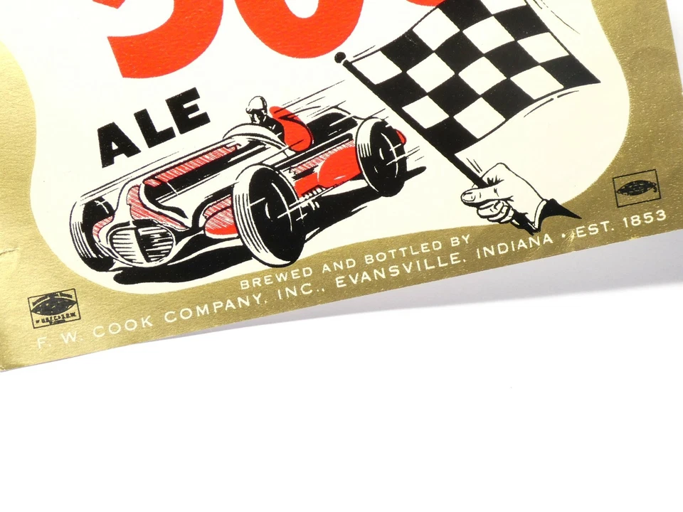 Vintage Original Cook's 500 Ale F.W. Cook, Indiana Bottle Paper Label #R53 - Image 3 of 4