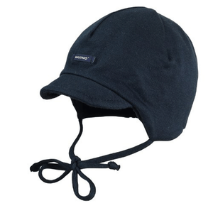 Maximo-Baby-Boy-Knitted-Winter-Hat-Navy-Blue-Covers-Ears-With-Strings-Attached