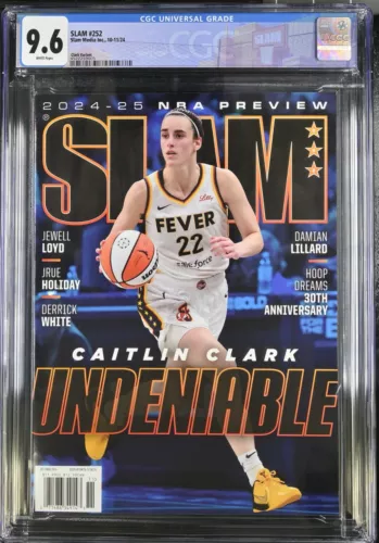 ⭐️ Caitlin Clark SLAM Magazine #252 🏀 Graded CGC 9.6 First Pro - Custom Label
