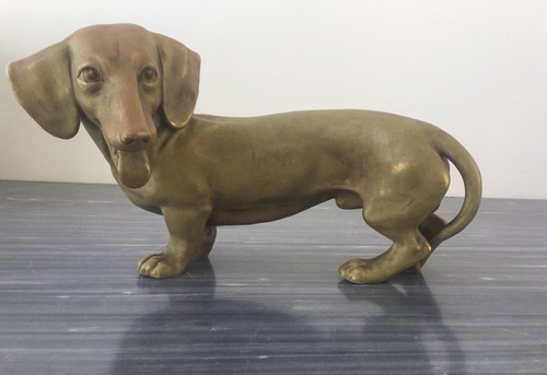 Dackel Hund Welpe Porzellan Modellhund Anfang 20. Jahrhundert 24 cm - Bild 7 von 8