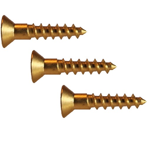 #8 x 1-1/4" Brass Wood Screws Square Drive, Flat Head Countersunk Qty 50 - Picture 3 of 3
