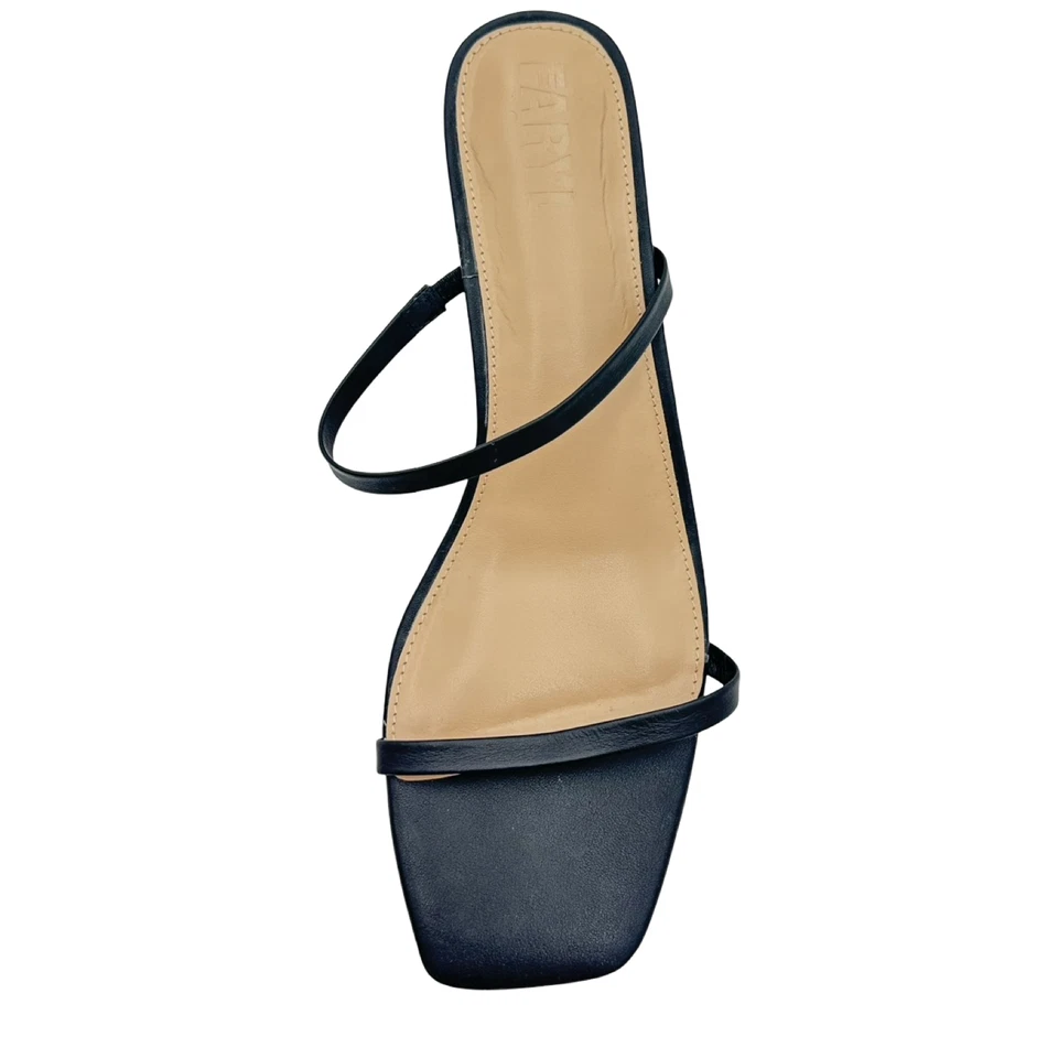 FARYL by Farylrobin Analisa Leather Heels Sandal Black 1898 Womens Shoes Size 14 - Image 3 of 4