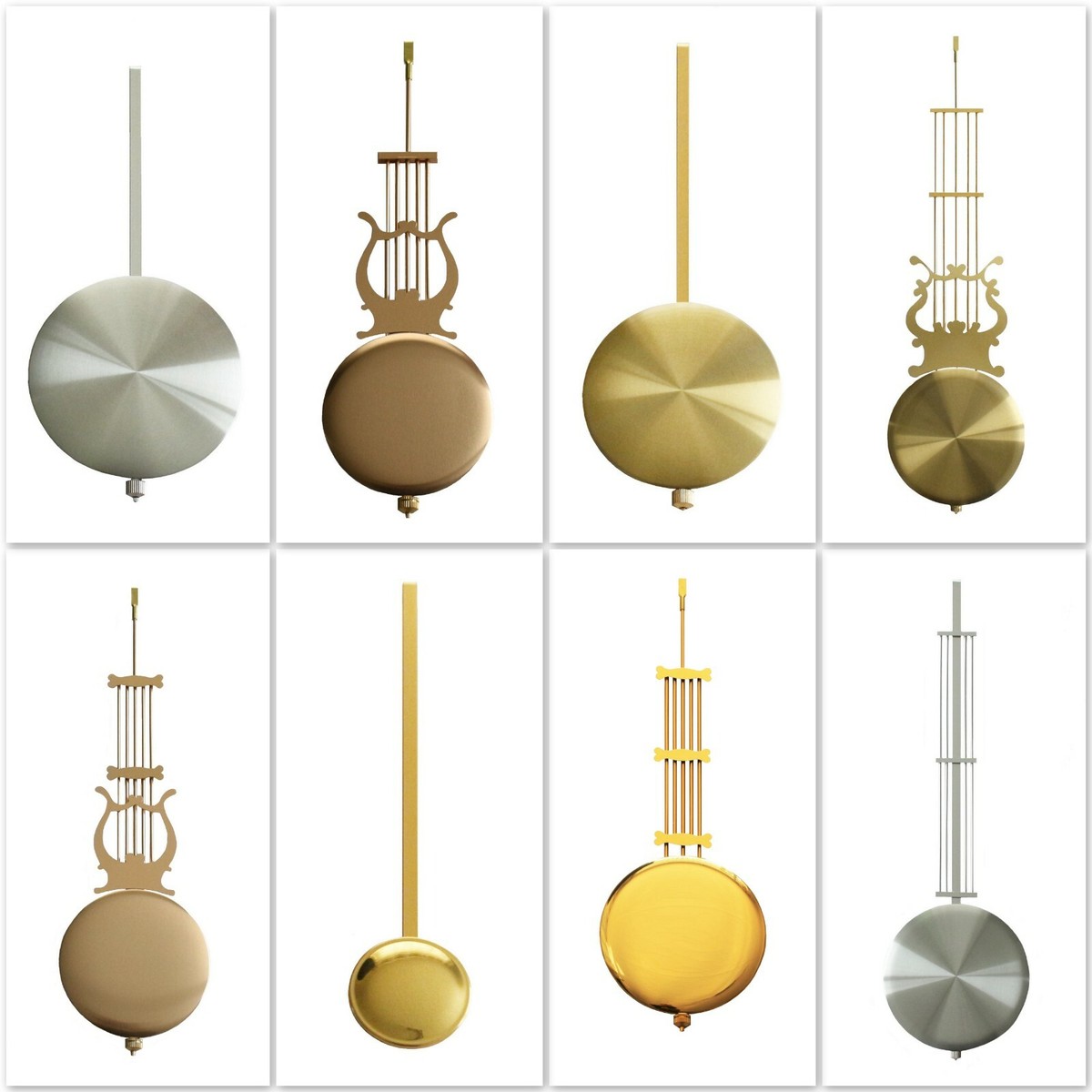 Uhren-Pendel Uhr Pendel Pendeln Pendelscheibe glänzend matt Gold Silber ALU