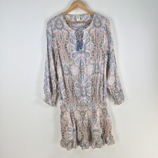 Milea womens dress size M fit flare multicolour paisley long sleeve 094927