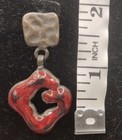 Hammered Brown ish Tone Red Square Dangle Drop Stud Post Hoop Earrings Jewelry — photo 4