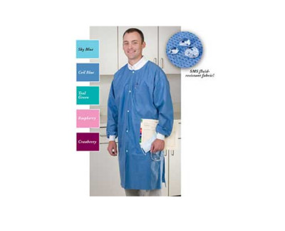 ValuMax Extra-Safe Lab Coats Raspberry Medium 10/Pk Knee-Length Light-Weight