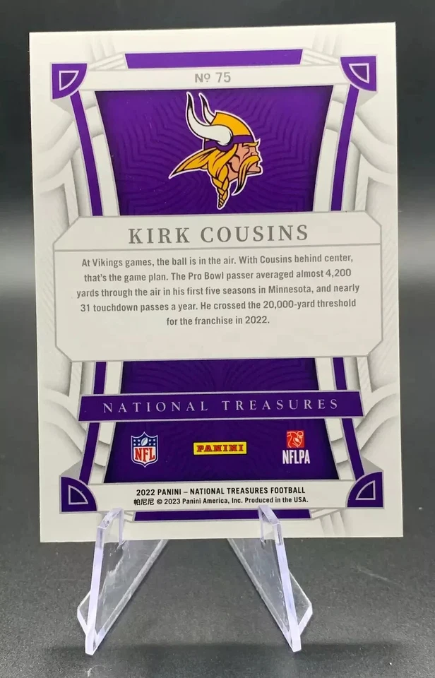 2022 Kirk Cousins /35 Panini National Treasures Gold #75 Football VIKINGS - Image 2 of 2
