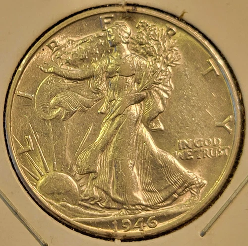 1946 S Walking Liberty Half Dollar AU About Uncirculated 90% Silver