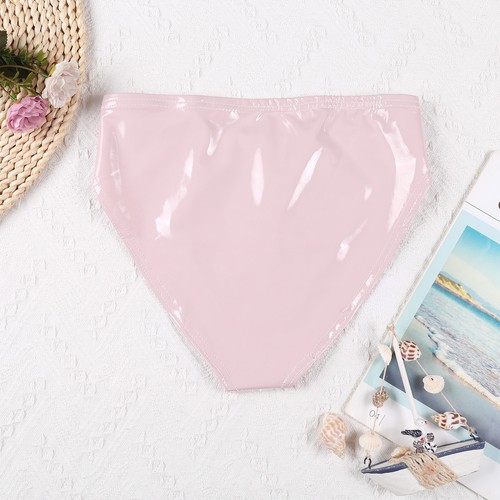 DE·Damen Wetlook Slip Hohe Taille Lack Leder Stretch Unterwäsche Booty Shorts - Bild 30 von 68