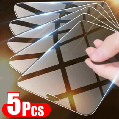 1~5PACK Tempered Glass Screen Film For iPhone 14 13 Pro Max 12 Mini 11 XS/X XR
