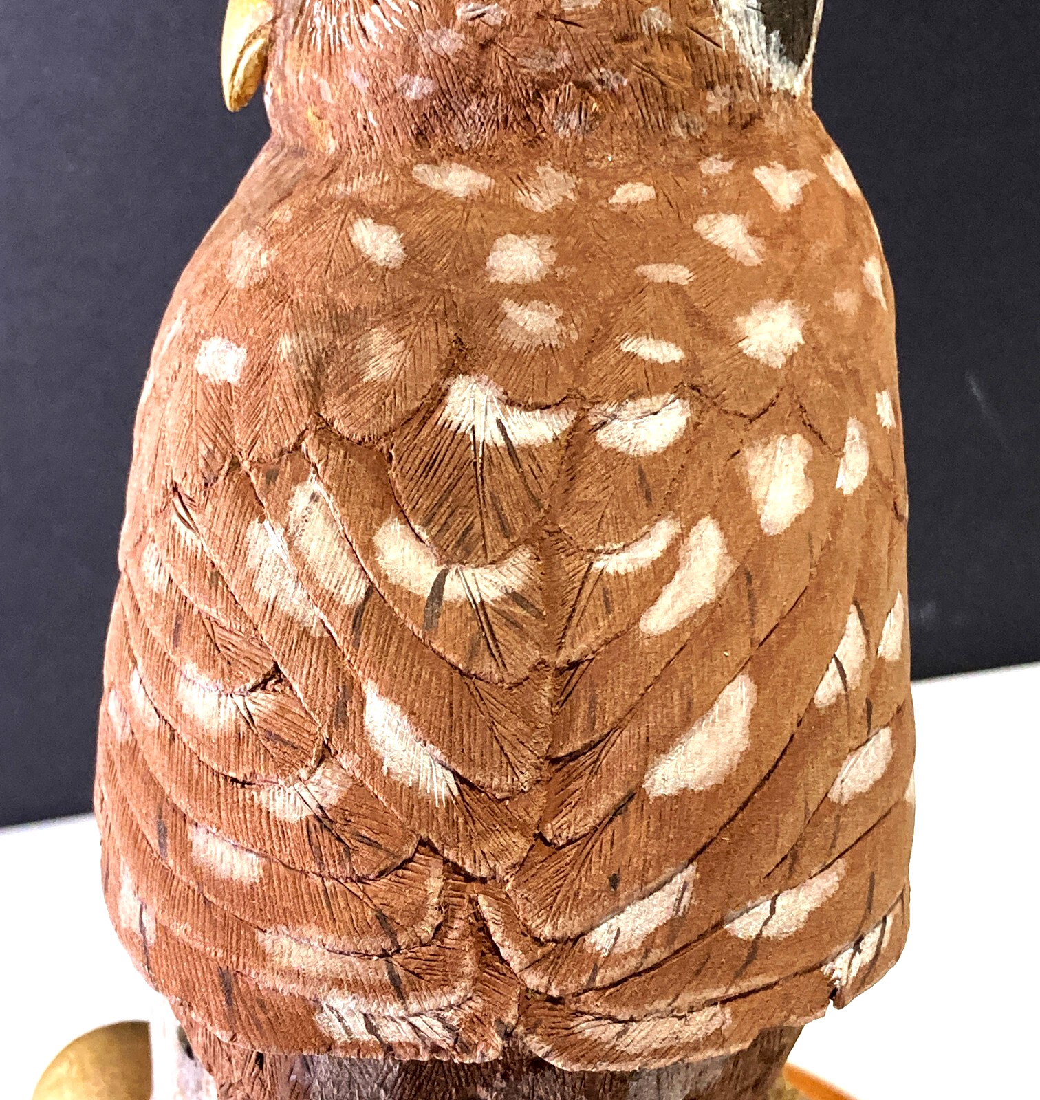 BLIND AWARD-WINNING MASTER CARVER Terry Matzke 7.5" Ferruginous Pygmy Owl
