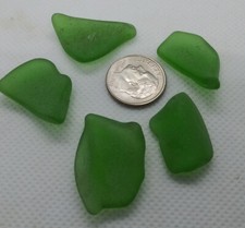 5 Pieces Genuine Green Sea Glass Flawless From Maine Perfect Jewelry Gems