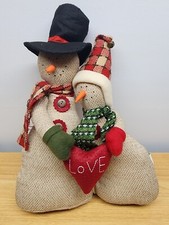 Country Snowman Top Hat Snowwoman 15" in Christmas Ornament
