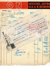 1951 ON Officine di NETRO (BI) già G. B. RUBINO Fattura con cambiale