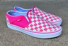 VANS Classic Slip-On Checkerboard Pink/White Canvas Low Top Slip-On Sneakers