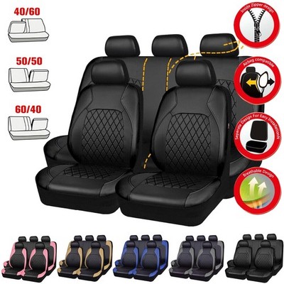 For Toyota Camry Corolla Car Seat Covers Leather Full Set Front & Rear Seat