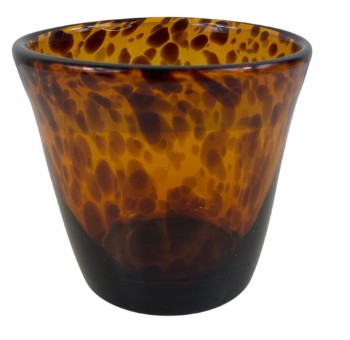 Vintage Amber Speckled Glass Tumbler Tortoise Tumbler - Picture 3 of 9