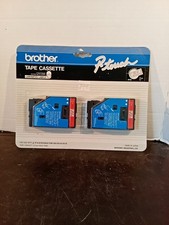2-Pack Brother P-Touch TC-11, 1/2" Red on Clear Label Tape Cassette 25 Feet