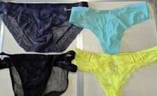 NWOT Lot Of 4 Victorias Secret Medium Underwear Panties Sheer Lace Soft New
