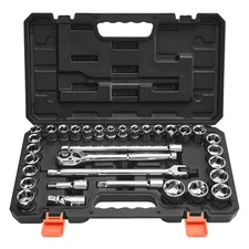 VEVOR Socket Set Socket and Ratchet Set 33 Pieces 1/2 inch Drive for Auto Repair