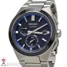 Seiko Men s Watch Astron Nextar Solar Radio Wave Titanium Navy Dial SBXY051 8B63