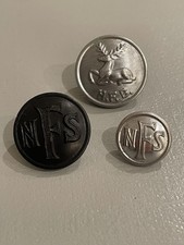 Vintage Fire Service NFS uniform Buttons X2 Hertfordshire Fire Brigade Button