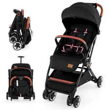 Lightweight Baby Stroller Aluminium Frame w/ Net for Travel Black