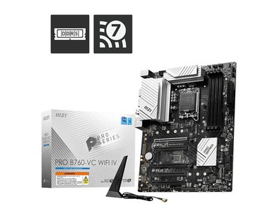 MSI PRO B760-VC WIFI IV Motherboard LGA 1700 DDR5 PCIe 4.0 M.2 Wi-Fi 7 BT 5.4