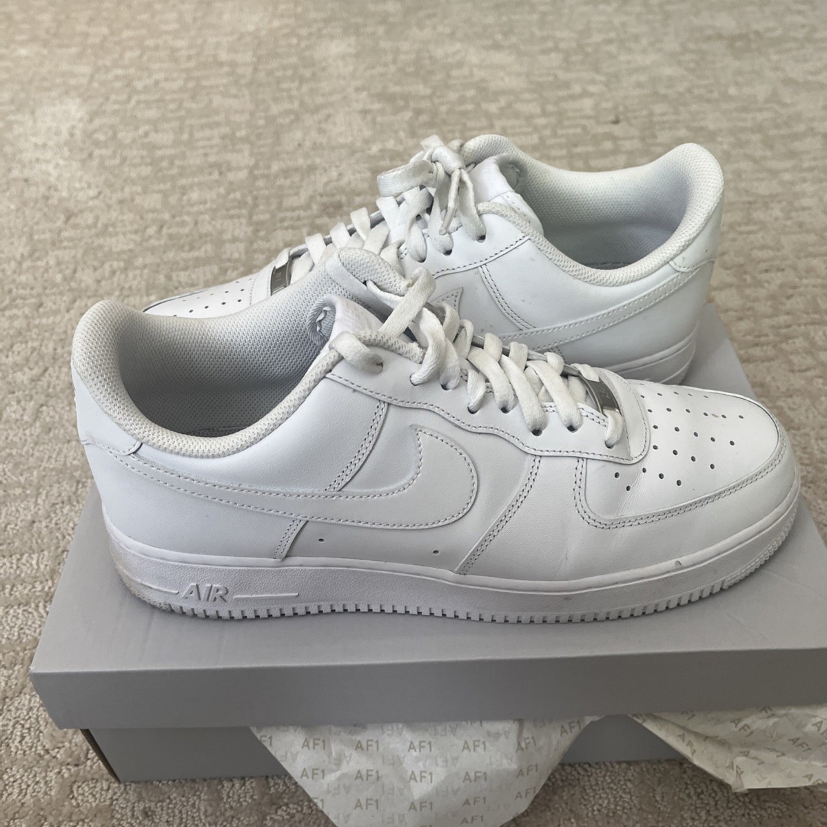 Size 11.5 - Nike Air Force 1 '07 Low Triple White for sale