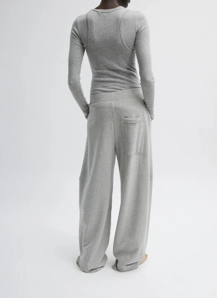 BNWT TIBI Winslow Sweatpant Heather Grey Regular Length Marle WOF Wide Pants XS Foto 4 de 4