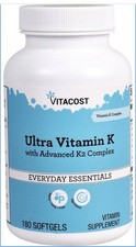 Vitacost Ultra Vitamin K  K2 Complex MK-4 MK-7 90 Softgels Exp. 03/28