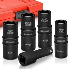 NEIKO 02282B 1/2-Inch-Drive Impact Socket Set, Flip Socket Set, Chrome Moly