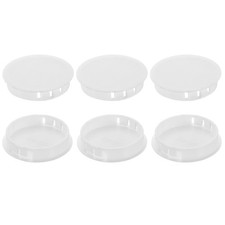 6Pcs Plastic Hole Plugs 50mm 2" Round Flush Type Panel Plugs White