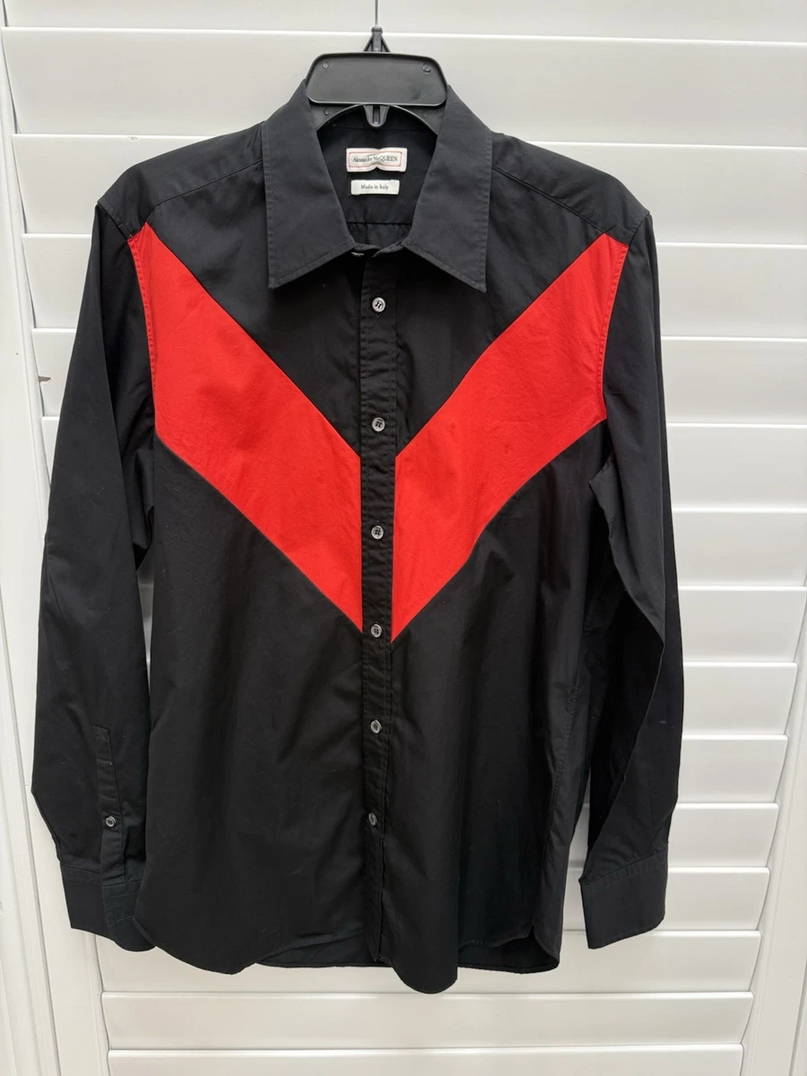 Chemise Homme Alexander McQueen Noire - Sérigraphie écrasée, Neuve Avec étiquettes