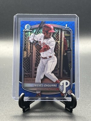 2025 Bowman Chrome Prospects Nieves Izaguirre #BCP-232 Blue Reptilian Ref. /150
