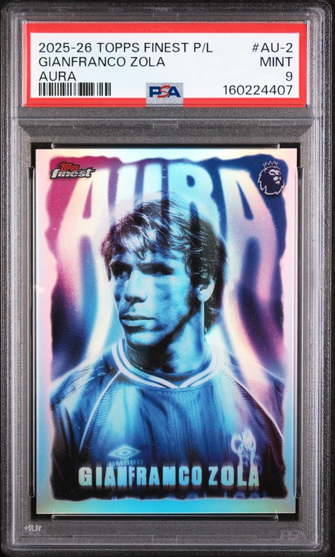 160224407 Gianfranco Zola 2025 Topps Finest Premier League #AU-2 Aura PSA 9