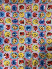 Vintage Sesame Street Receiving Baby Blanket 39 x 33 Colorful Soft Handmade