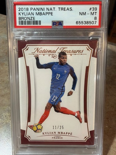 2018 Panini National Treasures Kylian Mbappe #39 RC Rookie Card Bronze /25 PSA!!
