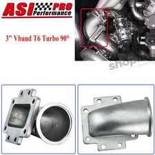 Stainless Steel Ss 3 Vband T6 Turbo 90 Degree Elbow Adapter Flange Tube.