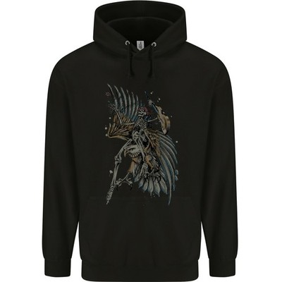 Skelett Gitarre Fliegender Adler Gitarrist Kinder Hoodie
