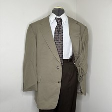 Y2K Hart Schaffner Marx Mens 47R 3XL Blazer Sport Coat Suit Jacket Beige USA