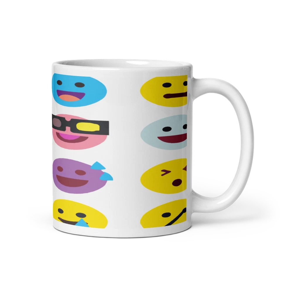 32 Quirky Emoji Icons Ceramic 11oz Mug Coffee Tea Drink Cup - Image 2 of 3