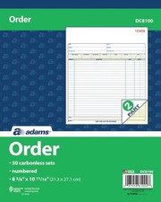 Adams Sales Order Book 2-Part Carbonless Invo...