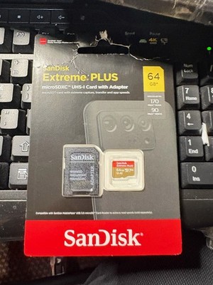 SanDisk Extreme PLUS 64GB Class 10 microSDXC Memory Card