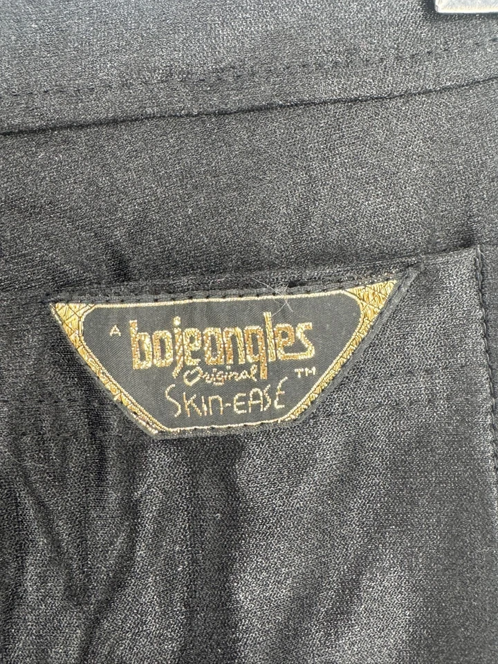 Pantalones elegantes elásticos negros discoteca vintage años 70 Bojeangles para mujer talla 13/14 Foto 3 de 3