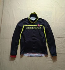 Castelli Black Cycling Light Jacket Long Sleeve Jersey Fleece Lined Mens XL