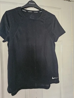 Ladies Nike Dri Fit Black Running T Shirt Size 12 - Image 1 of 4