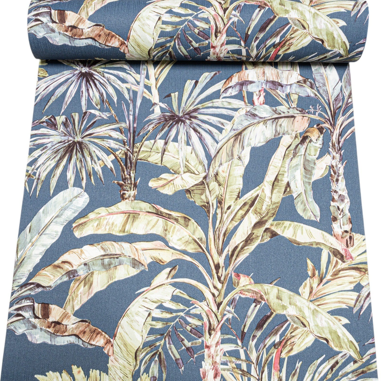 Blue Tropical Leaf Wallpaper Textured Thick Vinyl Paste The Wall Feature Wall